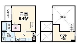 Ｐｒｅｎｄｌｅ 1階1Kの間取り