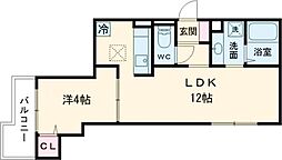 エクセリア徳丸I 1階1LDKの間取り