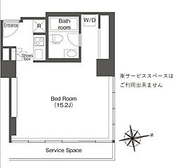 ウエリスアーバン品川タワー ワンルームの間取図画像