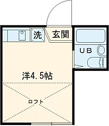 ライフピアキャピタル 2階ワンルームの間取り
