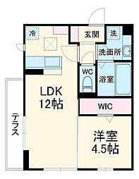 名鉄名古屋本線 小田渕駅 徒歩18分の賃貸アパート 1階1LDKの間取り