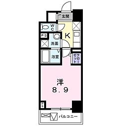 グランシャトル高崎 1Kの間取図画像