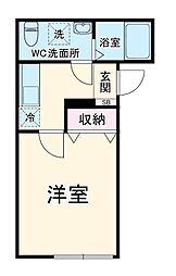 ルノン菊名 2階1Kの間取り