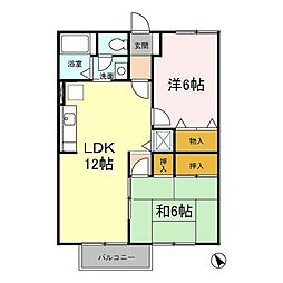 ファミールコート 1階2LDKの間取り