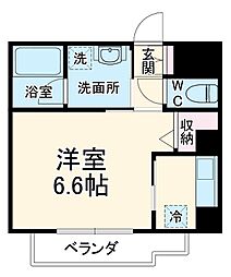 アスヴェル京都西京極 4階1Kの間取り