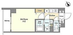Lien御殿山 1Kの間取図画像