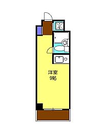 コートコア東大和 3階ワンルームの間取り