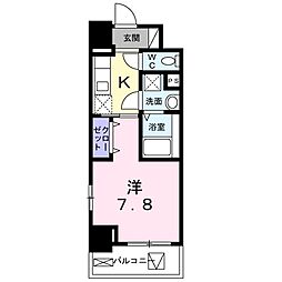 グランシャトル高崎 1Kの間取図画像