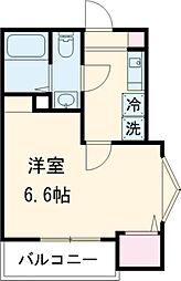 京王相模原線 稲城駅 徒歩6分の賃貸アパート 2階1Kの間取り