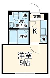 東急田園都市線 宮崎台駅 徒歩10分の賃貸アパート 1階1Kの間取り