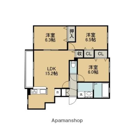 Ｇｒａｓｍｅｒｅ恵庭 402｜北海道恵庭市黄金南１丁目(賃貸マンション3LDK・4階・72.47㎡)の写真 その2