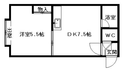 シャンベルタン 202｜北海道札幌市中央区南八条西５丁目(賃貸アパート1DK・3階・24.96㎡)の写真 その2
