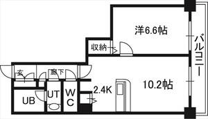 ＰＲＩＭＥ　ＵＲＢＡＮ札幌　ＲＩＶＥＲ　ＦＲＯＮＴ 02502｜北海道札幌市中央区南九条西１丁目(賃貸マンション1LDK・25階・44.69㎡)の写真 その2