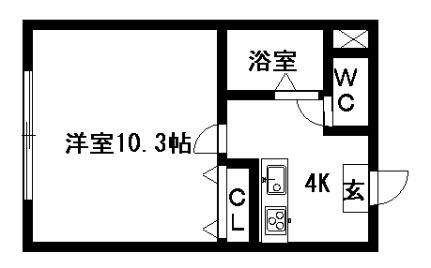 グランデュール 303｜北海道札幌市中央区南十三条西１４丁目(賃貸マンション1K・3階・28.35㎡)の写真 その2