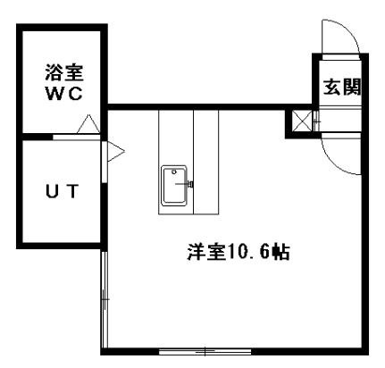 エスコートＨＳＫ 103｜北海道札幌市中央区南十二条西１０丁目(賃貸アパート1R・1階・23.48㎡)の写真 その2