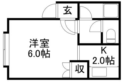 ＪＰコート平岸II 101｜北海道札幌市豊平区平岸三条９丁目(賃貸アパート1K・2階・18.38㎡)の写真 その2