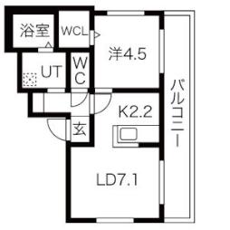 アンタレスＬ175 2階1LDKの間取り