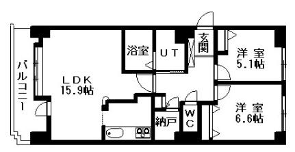 オリエンタルコート大友 807｜北海道札幌市中央区南四条東４丁目(賃貸マンション2LDK・8階・65.90㎡)の写真 その2