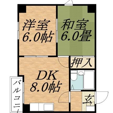アートマンション 501｜北海道札幌市中央区南七条西１２丁目(賃貸マンション2DK・5階・37.28㎡)の写真 その2