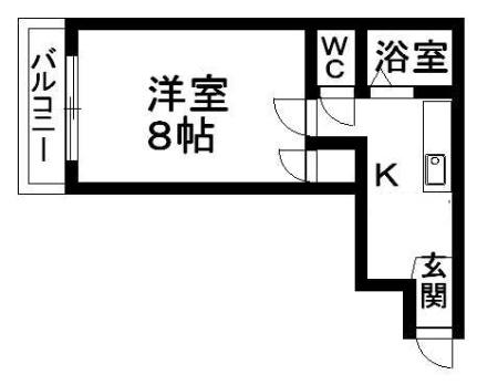 プチロアール 502｜北海道札幌市白石区南郷通８丁目北(賃貸マンション1K・5階・25.75㎡)の写真 その2