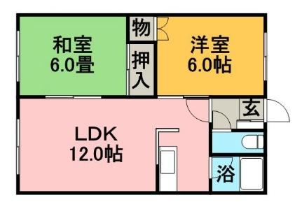 第7佐藤マンション 205｜北海道札幌市厚別区厚別東三条３丁目(賃貸アパート2LDK・2階・35.00㎡)の写真 その2