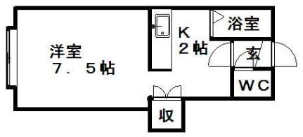 本郷イレブンハイツ 0102｜北海道札幌市白石区本郷通１１丁目南(賃貸アパート1R・1階・19.50㎡)の写真 その2