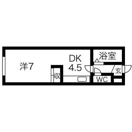 ベルハイム大谷地（ベルハイムオオヤチ） 207｜北海道札幌市厚別区大谷地西１丁目(賃貸マンション1DK・2階・24.30㎡)の写真 その2