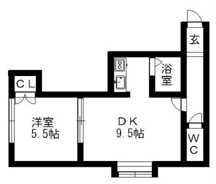 メゾンエクレール47 102｜北海道札幌市厚別区厚別南４丁目(賃貸アパート1LDK・1階・31.59㎡)の写真 その2