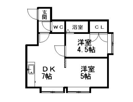 第11森宅建マンション 16｜北海道札幌市厚別区厚別中央一条３丁目(賃貸アパート2DK・3階・32.40㎡)の写真 その2