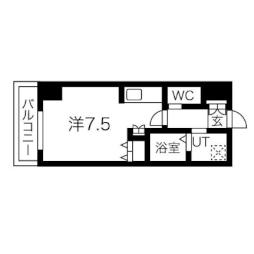 アルファスクエア北15条 14階1Kの間取り