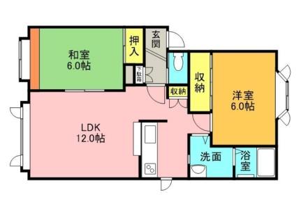 パレーシャル西野 101｜北海道札幌市西区西野三条９丁目(賃貸アパート2LDK・2階・59.10㎡)の写真 その2