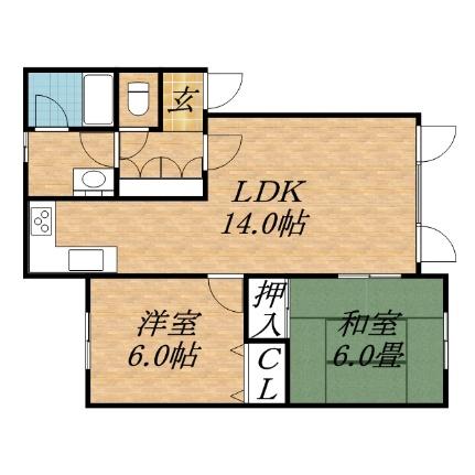 レジデンスモエレ 0202｜北海道札幌市東区中沼西三条１丁目(賃貸アパート2LDK・2階・54.63㎡)の写真 その2