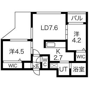 Ｌｕｎｏｎ　Ｓａｐｐｏｒｏ　Ｓｔａ． 106｜北海道札幌市東区北七条東３丁目(賃貸マンション2LDK・1階・42.82㎡)の写真 その2