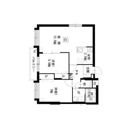 フォンテーヌ元町 303｜北海道札幌市東区北二十二条東１８丁目(賃貸マンション2LDK・3階・57.51㎡)の写真 その2