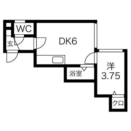 プラザインＮ14・Ａ棟 103｜北海道札幌市東区北十四条東１６丁目(賃貸アパート1DK・2階・25.98㎡)の写真 その2