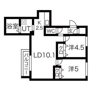 ＦＯＬＩＡＧＥ　ＰＬＡＣＥ 302｜北海道札幌市東区本町一条１丁目(賃貸マンション2LDK・3階・52.86㎡)の写真 その2