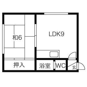 コーポあかしや 103 ｜ 北海道札幌市清田区清田二条１丁目（賃貸アパート1LDK・1階・30.50㎡） その2