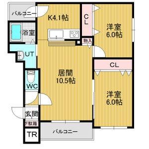 Ｂｅｌｌｅ　Ｃｏｌｌｉｎｅ 202｜北海道札幌市清田区美しが丘一条８丁目(賃貸マンション2LDK・2階・56.25㎡)の写真 その2