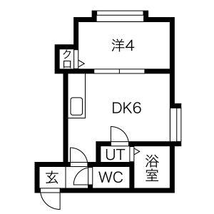 レオン2 102｜北海道札幌市豊平区豊平四条７丁目(賃貸アパート1DK・1階・22.10㎡)の写真 その2