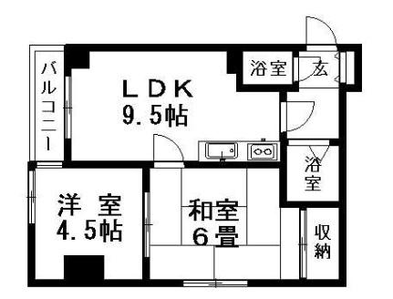 豊平コート 402｜北海道札幌市豊平区豊平五条６丁目(賃貸マンション2DK・4階・47.00㎡)の写真 その2