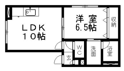 ブロッサムI 105｜北海道札幌市豊平区月寒西四条８丁目(賃貸アパート1LDK・2階・37.53㎡)の写真 その2