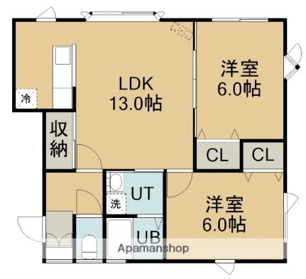 ミアカーザ日吉 202｜北海道函館市日吉町４丁目(賃貸アパート2LDK・2階・55.37㎡)の写真 その2