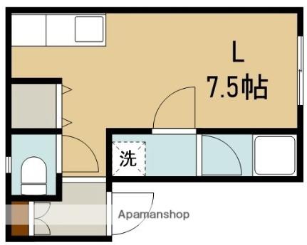 コミュニティ上野III 103｜北海道函館市上野町(賃貸アパート1R・1階・20.67㎡)の写真 その2