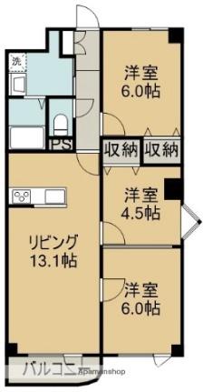 ビラミカエルI 402｜北海道函館市戸倉町(賃貸アパート3LDK・4階・63.18㎡)の写真 その2