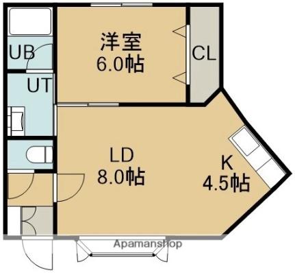 スカイホームレオ 102｜北海道函館市上野町(賃貸アパート1LDK・1階・41.60㎡)の写真 その2