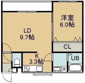 ミユ港町三丁目 203｜北海道函館市港町３丁目(賃貸マンション1LDK・2階・41.41㎡)の写真 その2