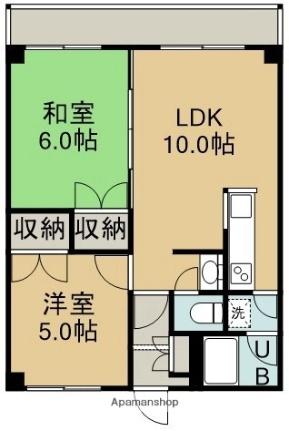 第2シャトウはまなす 101｜北海道北斗市七重浜８丁目(賃貸マンション2LDK・1階・46.28㎡)の写真 その2