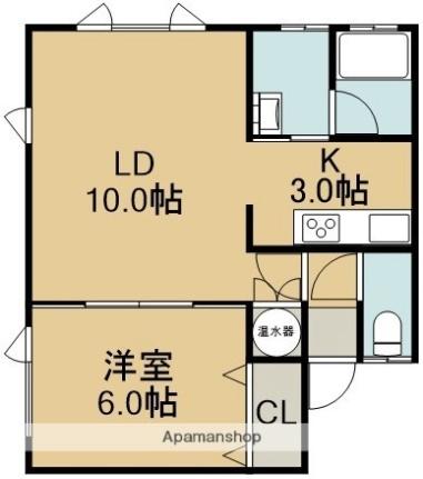 エクセルハイム 205｜北海道函館市上野町(賃貸アパート1LDK・2階・42.40㎡)の写真 その2