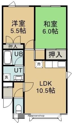 ハウス栗の木 202｜北海道函館市美原４丁目(賃貸アパート2LDK・2階・49.07㎡)の写真 その2