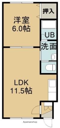 ピュアパレス 301｜北海道函館市港町１丁目(賃貸マンション1LDK・3階・37.00㎡)の写真 その2